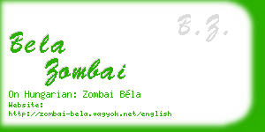bela zombai business card